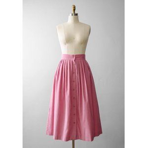Vintage Pink Corduroy Midi Skirt